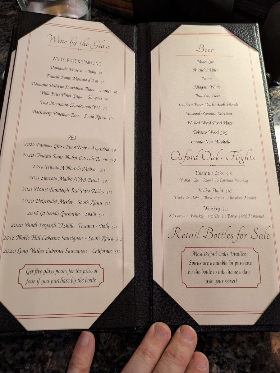 Menu Oxford Oaks Distillery-6